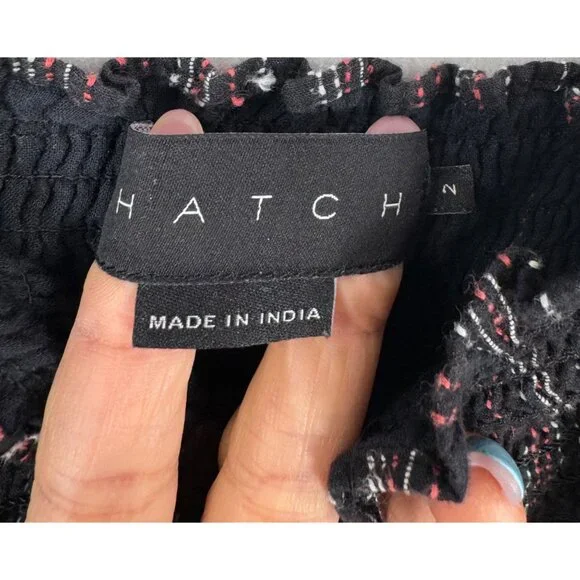 Hatch Jojo Smocked‎ Jumpsuit striped bow tie 90s beach boho sz 2 - Picture 2 of 9